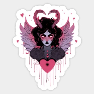 Creepy Valentine Love Angel Sticker